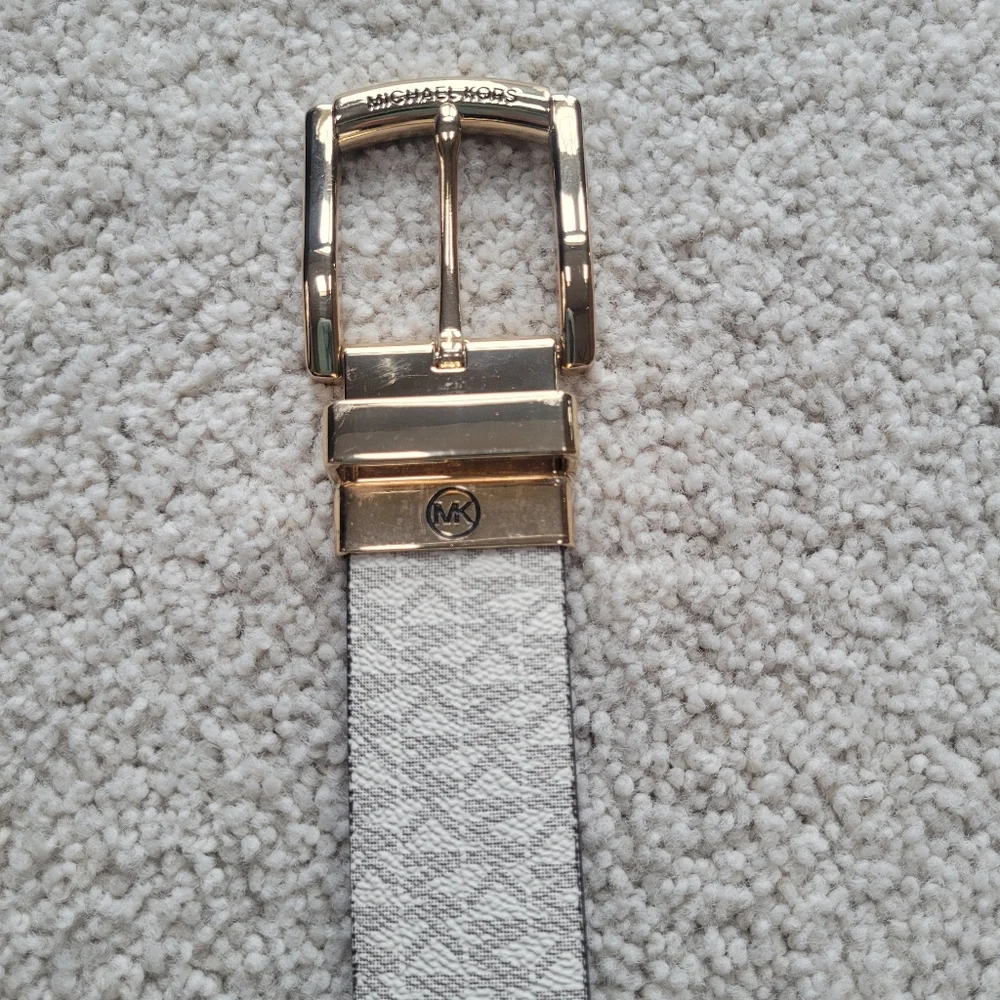 Michael Kors 2 in 1 Reversible White Tan and Brown Women's Belt S/M